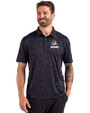Cleveland Browns Americana Cutter & Buck Coastline Recycled Double Peached Camo Print Mens Polo Navy Blue Front