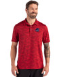 Miami Dolphins Americana Cutter & Buck Coastline Recycled Double Peached Camo Print Mens Polo Cardinal Red Front