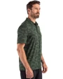 New York Jets Historic Cutter & Buck Coastline Recycled Double Peached Camo Print Mens Polo Hunter Green Side