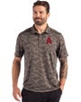 Los Angeles Angels City Connect Cutter & Buck Coastline Recycled Double Peached Camo Print Mens Polo Elemental Grey Front