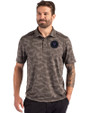 NY Mets City Connect Cutter & Buck Coastline Recycled Double Peached Camo Print Mens Polo Elemental Grey Front