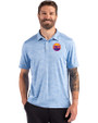 Colorado Rockies City Connect- Cutter & Buck Coastline Recycled Double Peached Camo Print Mens Polo Atlas Light Blue Front