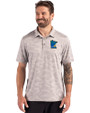 Minnesota Twins City Connect Cutter & Buck Coastline Recycled Double Peached Camo Print Mens Polo CONCRETE Front