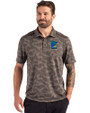 Minnesota Twins City Connect Cutter & Buck Coastline Recycled Double Peached Camo Print Mens Polo Elemental Grey Front