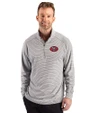 San Francisco 49ers Historic Cutter & Buck Forge Recycled Double Stripe Four-Way Stretch Mens Quarter Zip Pullover Polished/White Front