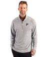 Atlanta Falcons Cutter & Buck Forge Recycled Double Stripe Four-Way Stretch Mens Quarter Zip Pullover Polished/White Front