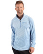 Seattle Seahawks Mono Cutter & Buck Forge Recycled Double Stripe Four-Way Stretch Mens Quarter Zip Pullover Atlas/White Front