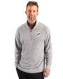 Miami Dolphins Cutter & Buck Forge Recycled Double Stripe Four-Way Stretch Mens Quarter Zip Pullover Polished/White Front