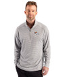 Denver Broncos Cutter & Buck Forge Recycled Double Stripe Four-Way Stretch Mens Quarter Zip Pullover Polished/White Front