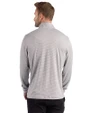 Denver Broncos NFL Helmet Cutter & Buck Forge Recycled Double Stripe Four-Way Stretch Mens Quarter Zip Pullover Polished/White Back