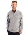 Kansas City Chiefs Mono Cutter & Buck Forge Recycled Double Stripe Four-Way Stretch Mens Quarter Zip Pullover Polished/White Front