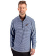 Arizona Cardinals Americana Cutter & Buck Forge Recycled Double Stripe Four-Way Stretch Mens Quarter Zip Pullover Navy Blue/White Front