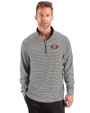 San Francisco 49ers Cutter & Buck Forge Recycled Double Stripe Four-Way Stretch Mens Quarter Zip Pullover Black/White Front