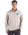 Detroit Lions Cutter & Buck Forge Recycled Four-Way Stretch Mens Big & Tall Quarter Zip Pullover Polished Heather Front