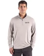 New Orleans Saints Mono Cutter & Buck Forge Recycled Four-Way Stretch Mens Big & Tall Quarter Zip Pullover Polished Heather Front