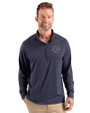 Washington Nationals City Connect- Cutter & Buck Forge Recycled Four-Way Stretch Mens Big & Tall Quarter Zip Pullover Dark Navy Blue Heather Front