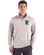 Minnesota Twins City Connect Cutter & Buck Forge Recycled Four-Way Stretch Mens Big & Tall Quarter Zip Pullover Polished Heather Front