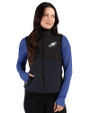 Philadelphia Eagles Monochromatic Cutter & Buck Hunts Point Recycled Fleece Womens Hybrid Full Zip Vest Black Front