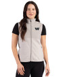 Washington Commanders Monochromatic Cutter & Buck Hunts Point Recycled Fleece Womens Hybrid Full Zip Vest Polished Medium Gray Front