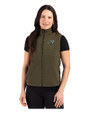 Carolina Panthers Mono Cutter & Buck Hunts Point Recycled Fleece Womens Hybrid Full Zip Vest Poplar Front