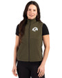 Los Angeles Rams Monochromatic Cutter & Buck Hunts Point Recycled Fleece Womens Hybrid Full Zip Vest Poplar Front