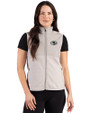 San Francisco 49ers Monochromatic Cutter & Buck Hunts Point Recycled Fleece Womens Hybrid Full Zip Vest Polished Medium Gray Front