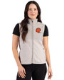 Cincinnati Bengals Historic Cutter & Buck Hunts Point Recycled Fleece Womens Hybrid Full Zip Vest Polished Medium Gray Front