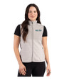 Boston Red Sox City Connect- Cutter & Buck Hunts Point Recycled Fleece Womens Hybrid Full Zip Vest Polished Medium Gray Front