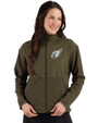 Arizona Cardinals Mono Cutter & Buck Hunts Point Recycled Fleece Womens Hybrid Full Zip Jacket Poplar Front