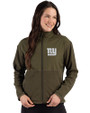 New York Giants Mono Cutter & Buck Hunts Point Recycled Fleece Womens Hybrid Full Zip Jacket Poplar Front
