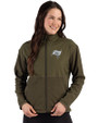 Tampa Bay Buccaneers Mono Cutter & Buck Hunts Point Recycled Fleece Womens Hybrid Full Zip Jacket Poplar Front