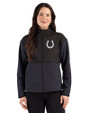 Indianapolis Colts Mono Cutter & Buck Hunts Point Recycled Fleece Womens Hybrid Full Zip Jacket Black Front