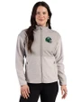 New York Jets NFL Helmet Cutter & Buck Hunts Point Recycled Fleece Womens Hybrid Full Zip Jacket Polished Medium Gray Front