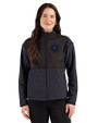 NY Mets City Connect Cutter & Buck Hunts Point Recycled Fleece Womens Hybrid Full Zip Jacket Black Front