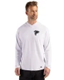 Atlanta Falcons Mono Cutter & Buck Prospect Recycled Featherlight Stretch Mens Hooded Pullover White Front