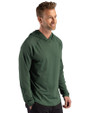 Philadelphia Eagles Historic -  Cutter & Buck Prospect Recycled Featherlight Stretch Mens Hooded Pullover Hunter Green Side