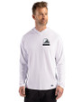 Cleveland Browns Mono Cutter & Buck Prospect Recycled Featherlight Stretch Mens Hooded Pullover White Front