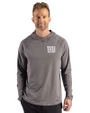 New York Giants Mono Cutter & Buck Prospect Recycled Featherlight Stretch Mens Hooded Pullover Elemental Grey Front