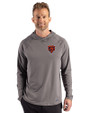 Chicago Bears Historic Cutter & Buck Prospect Recycled Featherlight Stretch Mens Hooded Pullover Elemental Grey Front