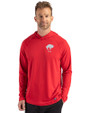 Buffalo Bills Historic Cutter & Buck Prospect Recycled Featherlight Stretch Mens Hooded Pullover Red Front