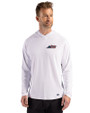 New York Jets Americana - Cutter & Buck Prospect Recycled Featherlight Stretch Mens Hooded Pullover White Front