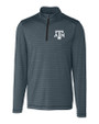 Texas A&M Aggies Cutter & Buck Holman Stripe Mens Big and Tall Half Zip Black Heather Mannequin