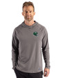 New York Jets NFL Helmet Cutter & Buck Prospect Recycled Featherlight Stretch Mens Hooded Pullover Elemental Grey Front