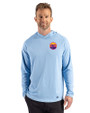 Colorado Rockies City Connect- Cutter & Buck Prospect Recycled Featherlight Stretch Mens Hooded Pullover Atlas Light Blue Front