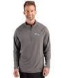Baltimore Ravens Mono Cutter & Buck Prospect Recycled Featherlight Stretch Mens Big & Tall Quarter Zip Elemental Grey Front