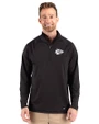 Kansas City Chiefs Mono Cutter & Buck Prospect Recycled Featherlight Stretch Mens Big & Tall Quarter Zip Black Front