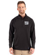 New York Giants Mono Cutter & Buck Prospect Recycled Featherlight Stretch Mens Big & Tall Quarter Zip Black Front