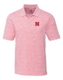 Nebraska Cornhuskers Cutter & Buck Advantage Tri-Blend Space Dye Mens Polo Cardinal Red Mannequin