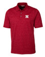 Nebraska Cornhuskers Cutter & Buck Advantage Tri-Blend Space Dye Mens Polo Dark Cardinal Red Mannequin