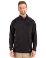 NY Mets City Connect Cutter & Buck Prospect Recycled Featherlight Stretch Mens Big & Tall Quarter Zip Black Front